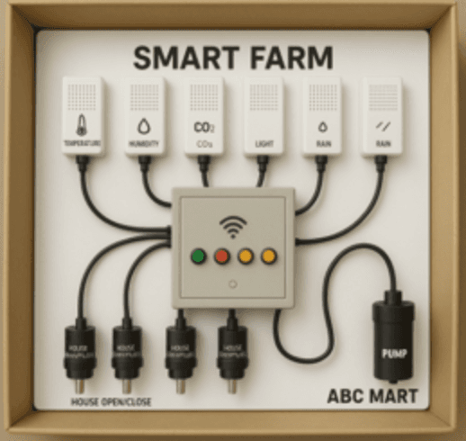 SlimFarm 스마트팜 패키지 — PLC·센서·설치 키트 구성품